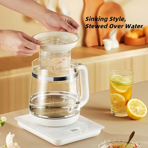Large Glass Electric Kettle with Stew Pot 1.8L Multifunctional Home Appliance