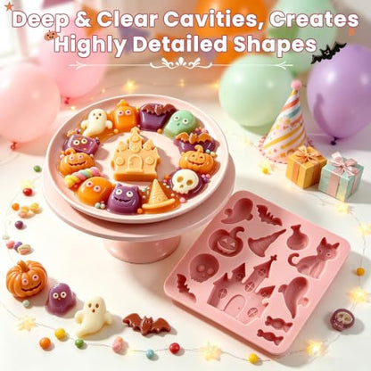 Halloween Silicone Mold with 10 Shapes - Pink Variation of This Listing