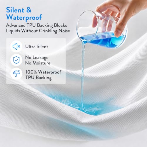 Waterproof Mattress Protector Queen Size Cooling Bed Cover - SureFit White