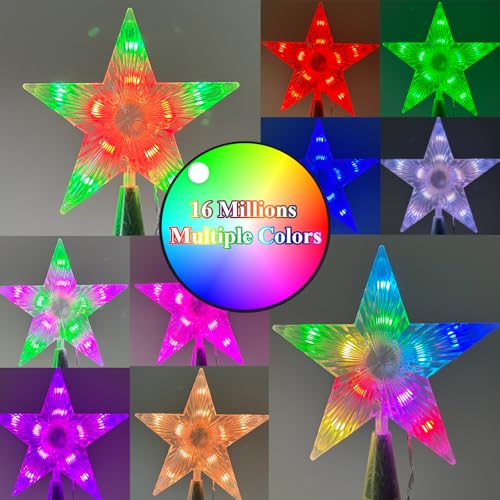 7.6-inch RGB LED Christmas Tree Topper Star with Remote & App Control