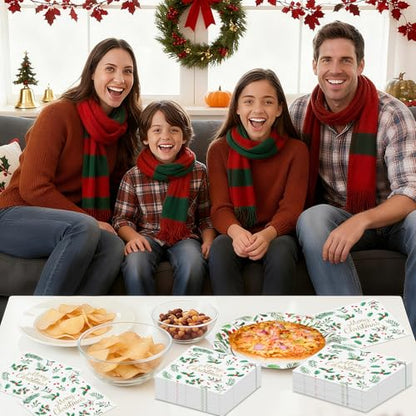 Christmas Paper Napkins 40 Pcs - 13 Inch Holiday Cocktail Dinnerware Set
