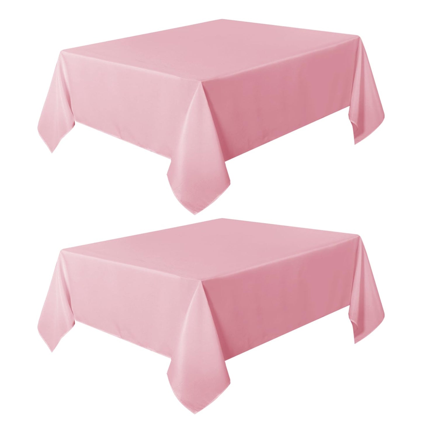 sancua 2 Pack Pink Tablecloth 60 x 102 Inch, Rectangle Table Cloth for 6 Feet Table - Stain and Wrinkle Resistant Washable Polyester Table Cover for Dining Table, Buffet Parties and Camping