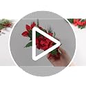Christmas Candle Rings Set with Red Poinsettia and Pine Decor - 6 Pack