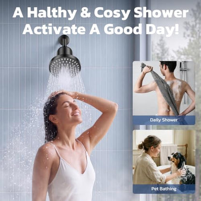 6-Inch High Pressure Filtered Shower Head with 5 Modes - Matte Black