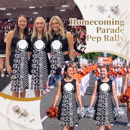 4 PCS Homecoming Mum Braid Set - 30 Inch Black White Ribbon Braids with Variation
