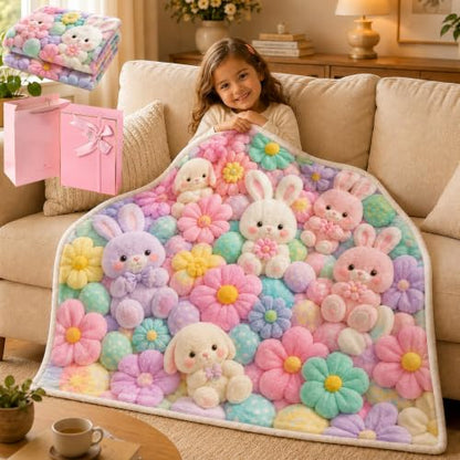 Pastel Floral Teddy Throw Blanket 50x60 Cozy Plush Fuzzy Blanket - A-28x40in