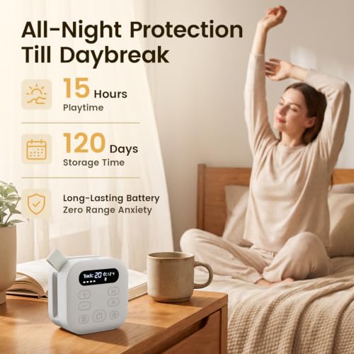 White Noise Machine for Baby & Adults with 43 Sounds, Night Light & Bluetooth