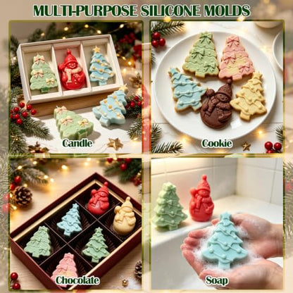 Christmas Snowman & Green Christmas Tree Silicone Molds for DIY Crafts