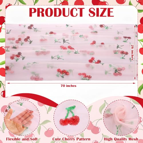 Cherry Pink Glitter Tulle Table Runner 26x70 Inches - Set of 2, Perfect for Party Decor