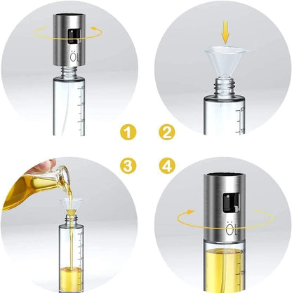 Olive Oil Sprayer Mister - 100ml Glass Cooking Spray Bottle for Oil, Vinegar, Salad & Barbecue
