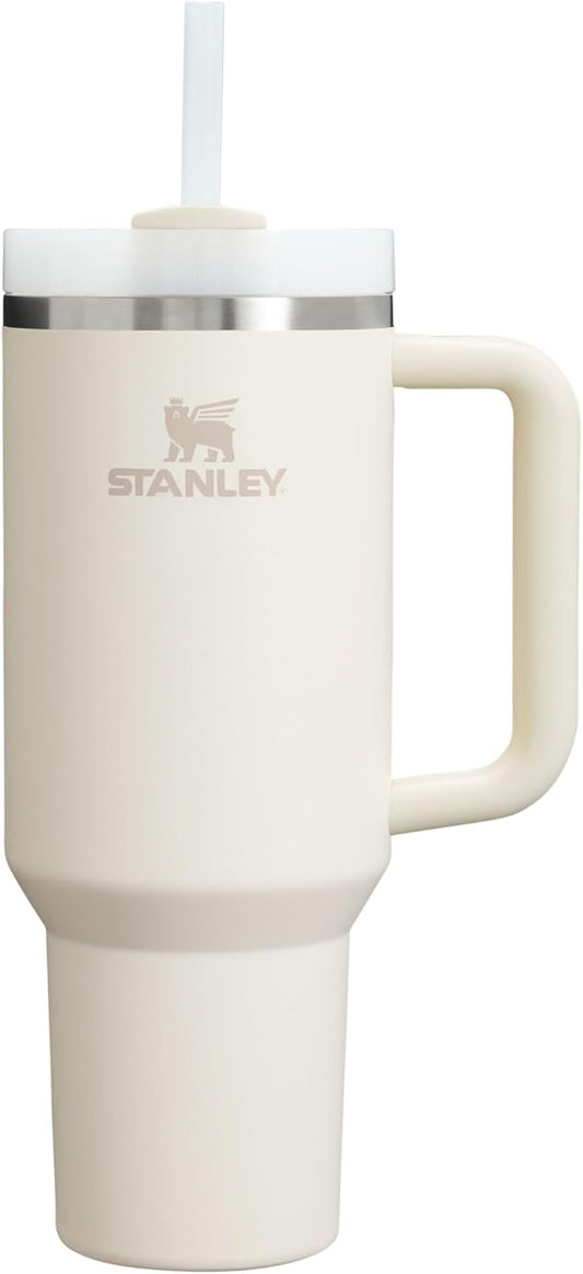 STANLEY Quencher H2.0 Tumbler - 40 oz Insulated Stainless Steel Cup with Handle & Straw | Cream 2.0