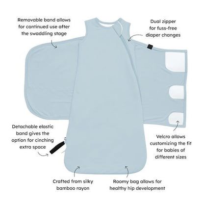 KYTE BABY Unisex Rayon Made from Bamboo Sleep Bag Swaddler for Babies, 1.0 Tog (Fog)