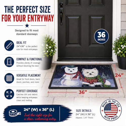 Westie Christmas Self Portrait Doormat 24x36 Indoor Outdoor Rug - Variation of THIS listing
