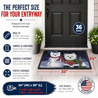 Westie Christmas Self Portrait Doormat 24x36 Indoor Outdoor Rug - Variation of THIS listing