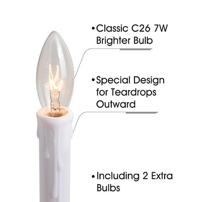 Daily Timer Window Candle 8/16 Hr Heavy Base Nickel Finish, UL Listed, 4 Pack with 2 Extra Bulbs (Brush Nickel, 4) - New Ideal Lights