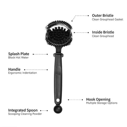 watchget Espresso Coffee Machine Cleaning Brush Espresso Group Head Cleaning Brush Detachable 360°Nylon Bristles Espresso Machine Cleaning Tool V2 58mm