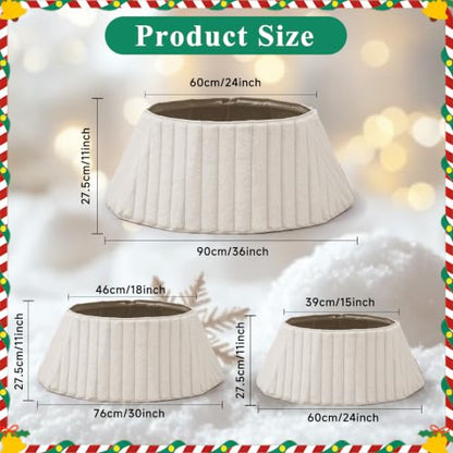 Christmas Tree Collar Plush 30 Inch White Tree Stand Cover Xmas Decor