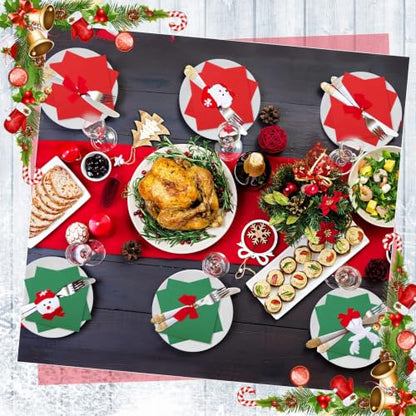 Christmas Paper Napkins 100 Pcs Red and Green Disposable Dinner Napkins