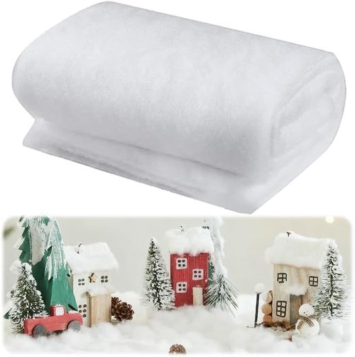 Fake Snow Blanket - Thickened 3 x 8 Ft Christmas Blanket for Holiday Decor & Party Backdrop