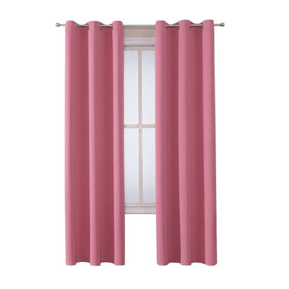 ChrisDowa Grommet Room Darkening Curtains for Bedroom and Living Room - 2 Panels Set Thermal Insulated Blackout Curtains (Pink, 42W x 84L )