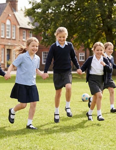 Girls Socks Ruffle Cotton School Uniform Ankle Crew - 4-6 Years, White