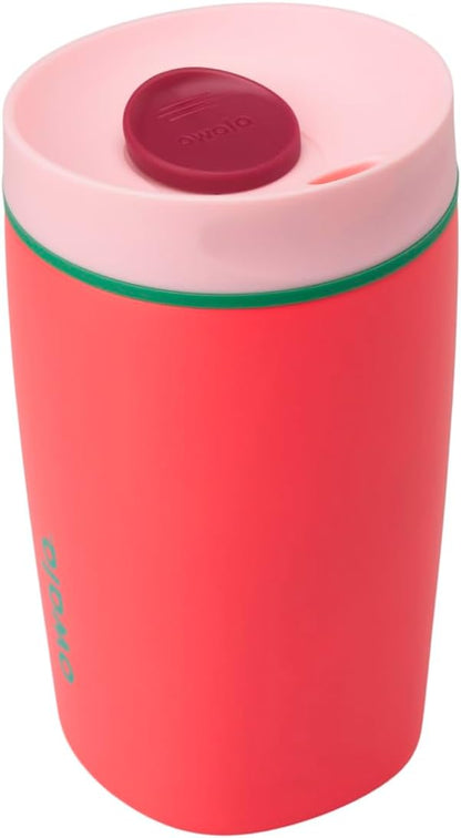 Owala SmoothSip Coffee Tumbler - Insulated Stainless Steel, Reusable 12 oz, BPA Free | Pink/Red