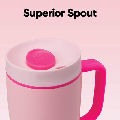 Owala SmoothSip Slider Travel Mug - Insulated Stainless Steel, 100% Leak Proof, 12oz, BPA Free | Pucker Up Design