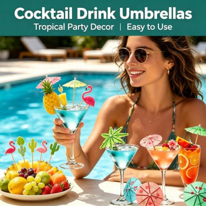 180PCS Cocktail Umbrellas and Picks Set for Drinks & Party Decor