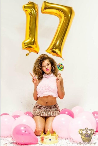 Gold Number 0 Balloon - 40 Inch Birthday Decoration for Milestone Celebrations