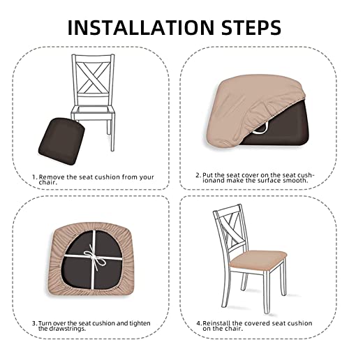 Green Botanical Chair Seat Covers Set of 2 - Waterproof & Elastic Dining Chair Protectors (Black & Green, 9"x7")