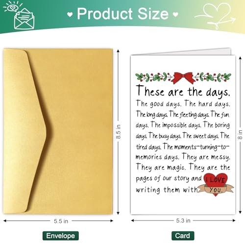 Poem Christmas Card for Men Women - Romantic Holiday Greeting Card, Love You Gift