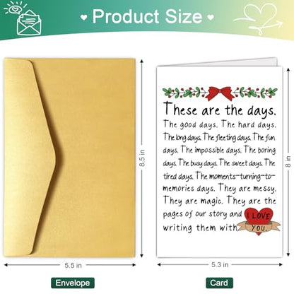 Poem Christmas Card for Men Women - Romantic Holiday Greeting Card, Love You Gift
