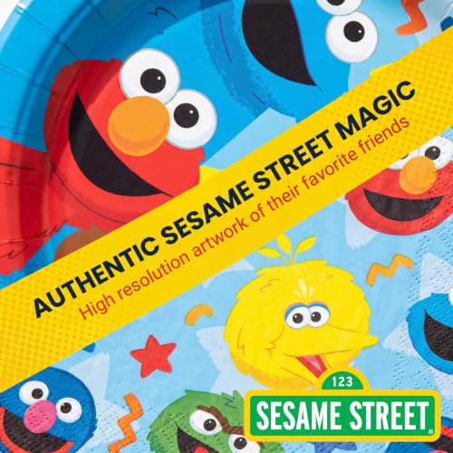 Sesame Street Party Decorations Tableware Set - Elmo Birthday Supplies