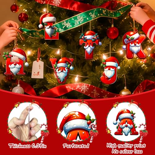 Personalized 26 Christmas Letter Ornaments - Holiday Tree Decorations R