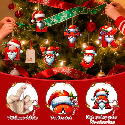 Personalized 26 Christmas Letter Ornaments - Holiday Tree Decorations R