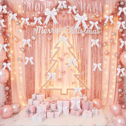 White Christmas Bows Set for Wreaths & Gift Wrapping - 24 Pieces