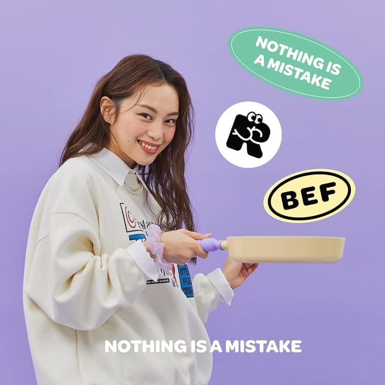 Neoflam Better Finger Kitchen Essential 9.5 Inch Stir Frying Pan with Handle, Healthy Cooking Nonstick Ceramic Coating Skillet, Induction Compatible Cookware, Made in Korea (24cm Frying Pan)