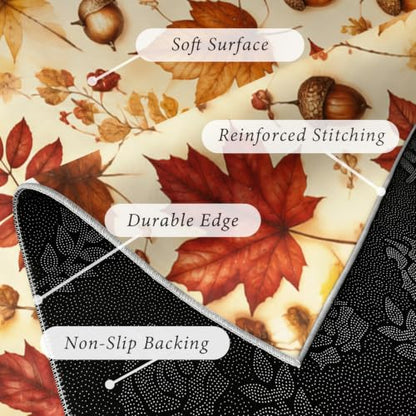 Autumn Leaf Acorn Runner Rug 3x12 Fall Country Floor Mat for Thanksgiving - Pattern-7