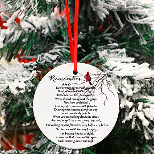 Christmas Memorial Ornament Cardinal Sympathy Keepsake - Remember Me Ceramic Decoration - Variation 1