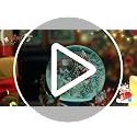 Christmas Snow Globe - Musical Village Lantern with Elk, Santa Sleigh - Santa Sleigh Variation
