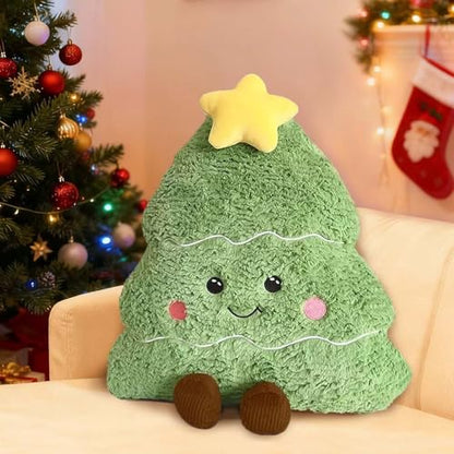 Cute Green Tree Plush Pillow 17.7in Decorative Sofa Cushion