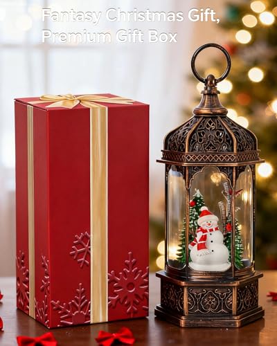 Snowman Snow Globe with Red Cardinal - Musical LED Christmas Decor, 12.99 Inch