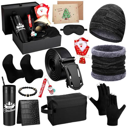Christmas Tree Gift Set for Men - 14 Holiday Gift Items Including Socks, Hat, Scarf & More - Variation of THIS listing
