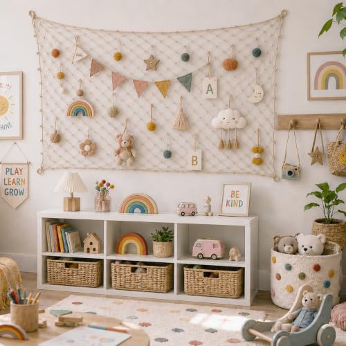 Beige 4 Pack Cotton Fish Net Decorations for Parties and Wall Decor - 80 x 40 in