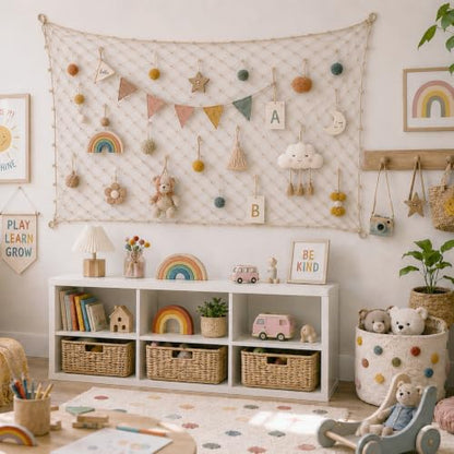 Beige 4 Pack Cotton Fish Net Decorations for Parties and Wall Decor - 80 x 40 in