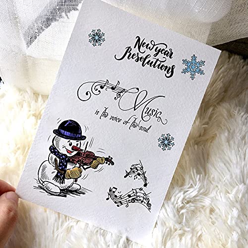 Music Tree Snowman Christmas Clear Stamps for Card Making DIY Holiday Craft