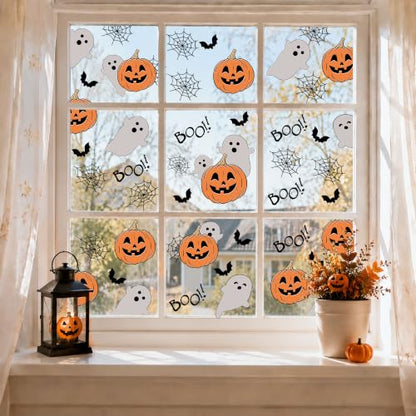Halloween Window Clings 9 Sheets Reusable Static Decor for Glass & Mirrors
