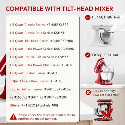 K45B Stainless Steel Flat Beater for KitchenAid 4.5 & 5 Qt Tilt-Head Mixers