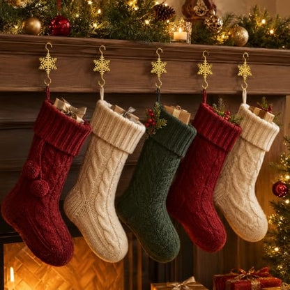 Gold Snowflake Christmas Ornament Hooks - Durable & Reusable Decorative Hangers