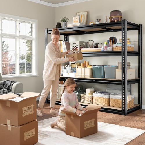 48-Inch Heavy Duty Garage Shelving Unit 2200LBS Capacity, 4-Tier Storage Rack with Adjustable Shelves